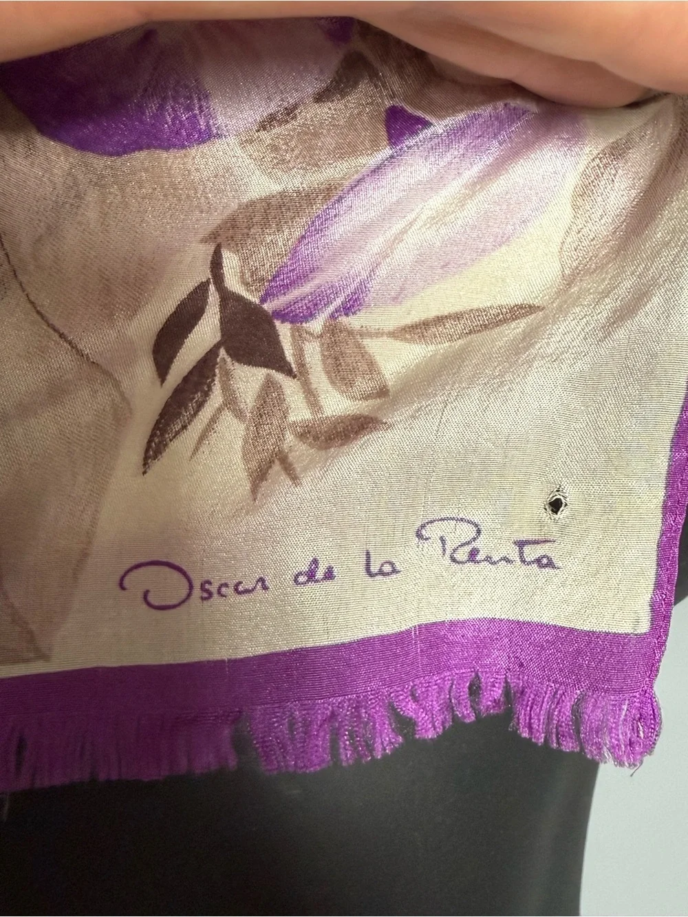 Oscar de la Renta Vintage Floral 100% Silk Scarf 10